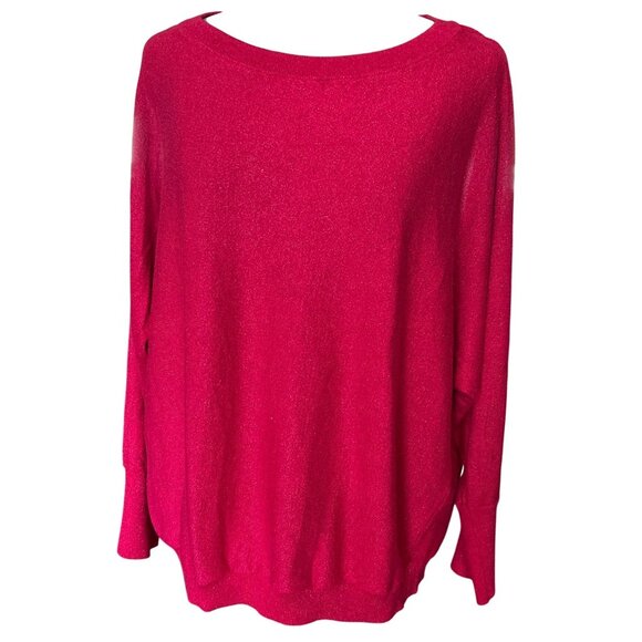 INC International Concepts Womans Fuschia Sweater 2X  Metallic Shimmer - Picture 1 of 8